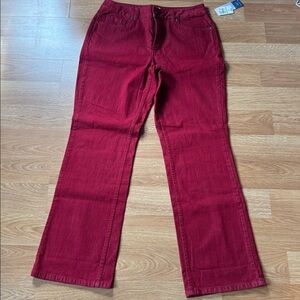 NWT Coldwater Creek SZ 14 Bootcut Red Jeans Stretch plus size career wear